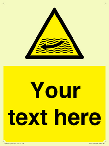 Custom Warning strong river flows